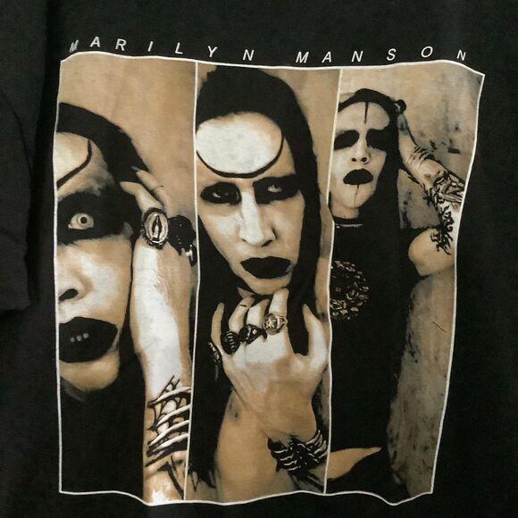 Rare Marilyn Manson tee T-shirt rock band tour art screenprint size xxl - Picture 2 of 2